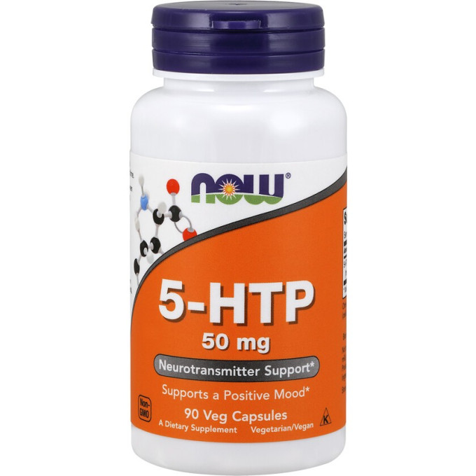 Бад седативный NOW 5-HTP, 5-Гидрокситриптофан 50 мг - 90 капсул NS11748